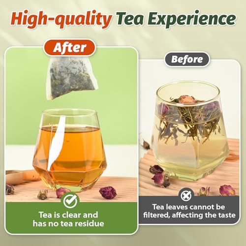 Empty Tea Bags for Loose Leaf Tea (White-100PCS)