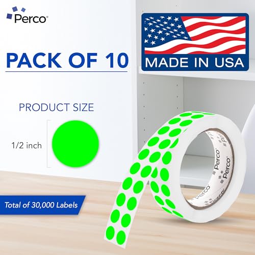 Neon Green Perforated Round Circle Dot Sticker 1 (Green - Neon / 0.5 Inch)