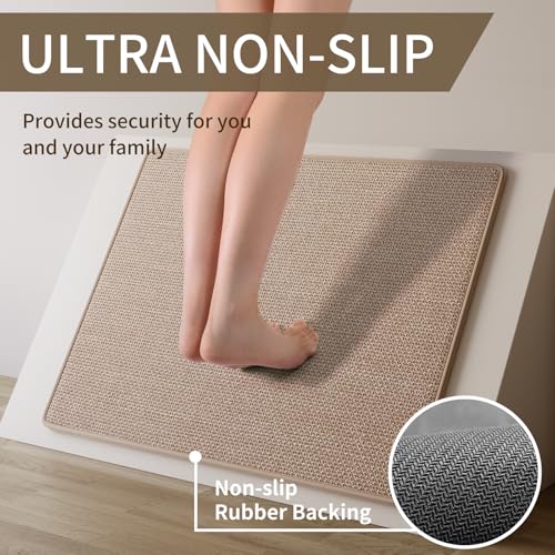 Kitchen Rugs Kitchen Mats for Floor Non Slip Washable Brown 17"x47"
