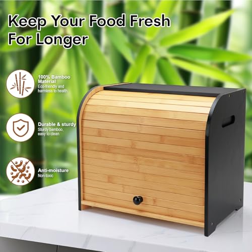 Bamboo Bread Box for Kitchen Countertop