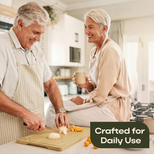 Wooden Cutting Boards for Kitchen Meal Prep & Serving (3-Piece / Natural)