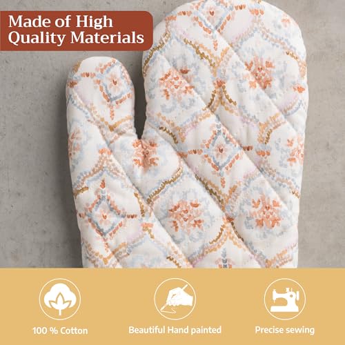 Maison d'Hermine Oven Gloves 100% Cotton Oven Mitt (022 - Fair Isle / 7.5" x 13" (Oven Mitt))