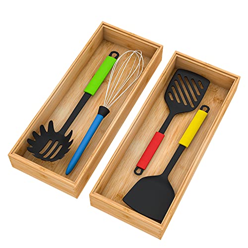 Bamboo Kitchen Drawer Organizer 15"x 6" (2 Count)