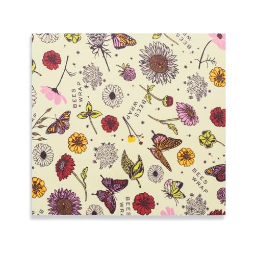 Beeswax Food Wraps (Meadow Magic / 2 Large & 3 Medium)