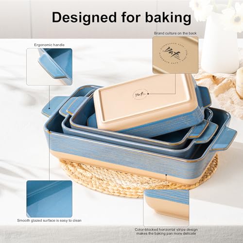 Casserole Dishes for Oven (Blue Yellow)