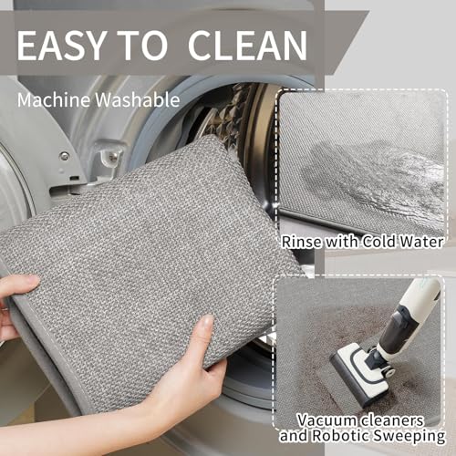 Extra Long Kitchen Runner Rugs Kitchen Mat Non Slip Gray 17"x95"