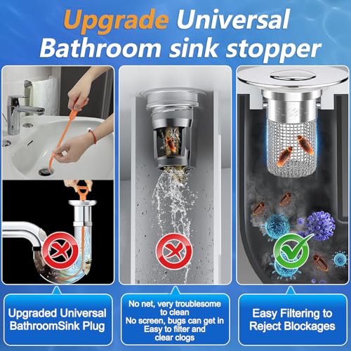Sink Stopper Hair Catcher (2,upgrade Silver)