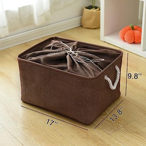 Organization and Storage Basket for Organizing (Brown / 3PCS/X Large -17.7Lx13.8Wx9.8H)