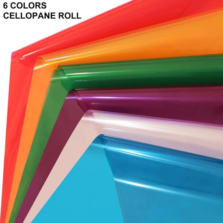 Transparent Colored Cellophane Wrap Roll (278.8 Sq Ft)