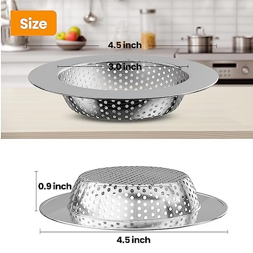 2PCS Kitchen Sink Stopper and Kitchen Sink Drain Strainer (Silver)