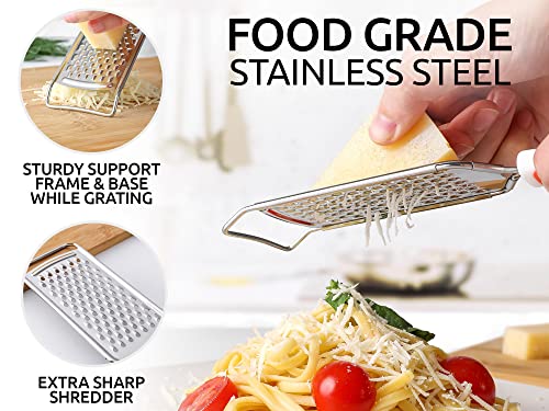 Professional Cheese Grater Stainless Steel (1 Pack / Orange)