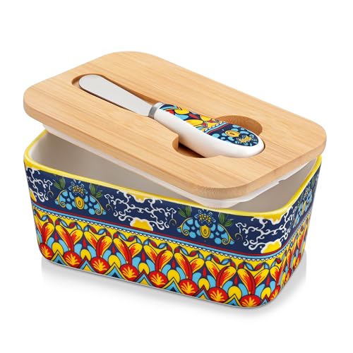 KRVI Butter Dish with Lid (Tulum Sunburst)