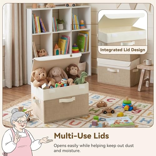 Memory Keepsake Storage Box (Brown/White / Large-4 Pack)