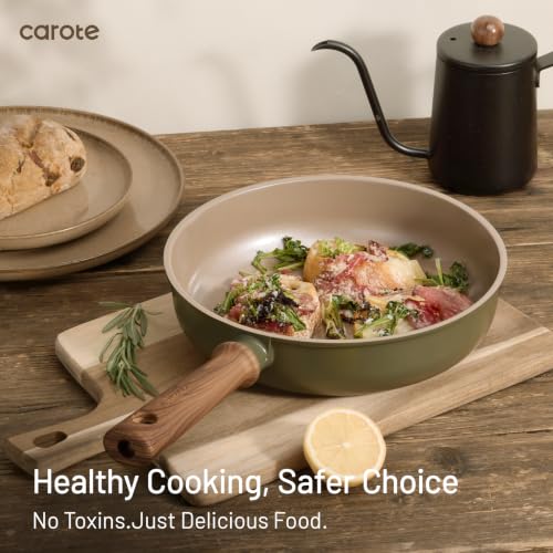 21pcs Ceramic Cookware Set (Green / 21 pieces)