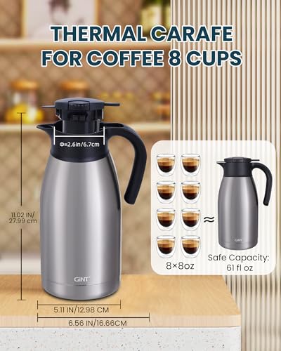64Oz Thermal Coffee Carafe (Silver / 64.2 Ounces)