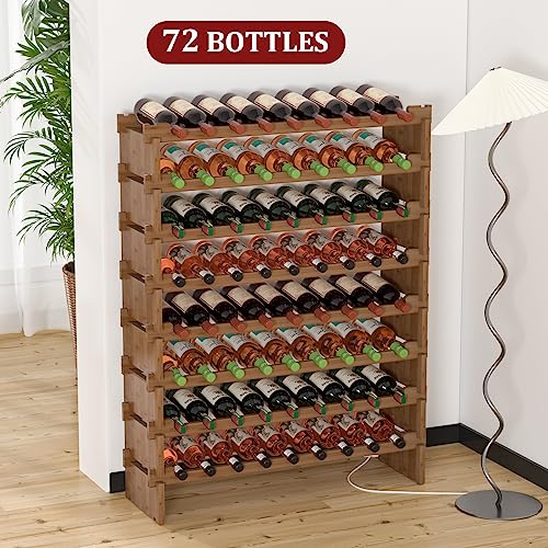 Wine Rack Freestanding Floor (Walnut)