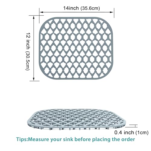 Silicone Kitchen Sink Protectors Mats (Gray (1 Pack))