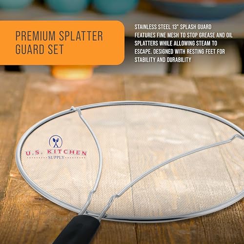 Stainless Steel Splatter Guard 13" Fine Mesh Cover