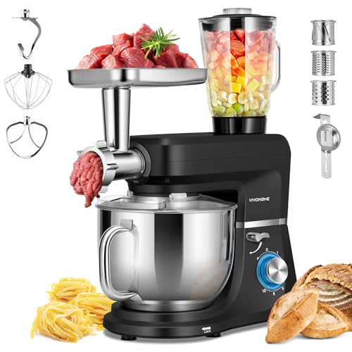 6-in-1 Stand Mixer, 8.5-Quart Tilt-Head Mixer, 10 Speeds, Black (6-in-1 / Black)