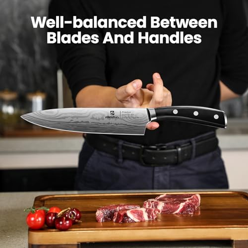 15 PC Magnetic Knife Sets for Kitchen with Block