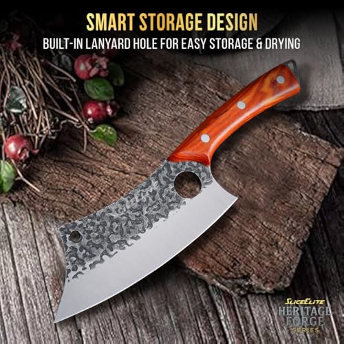3 Piece BBQ Knife Set Serbian Chef Knife Meat Cleaver Viking Kitchen Knives