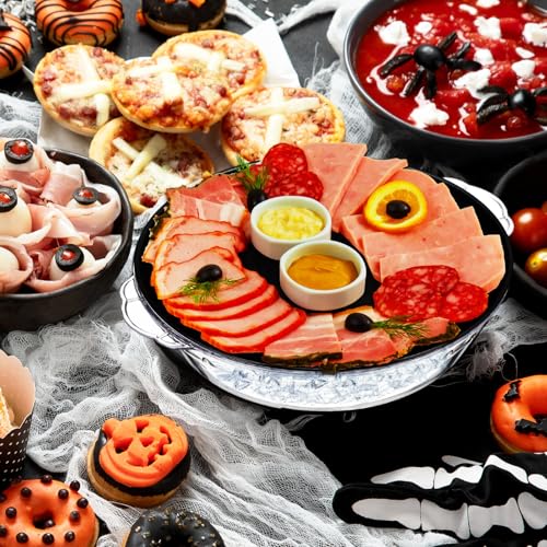 1 Set 11.8" Chilled Serving Tray Compartments for Parties (Black)