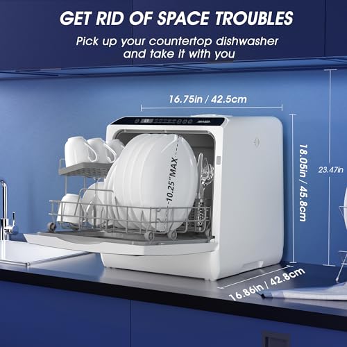 Portable Countertop Dishwasher (White & Black)