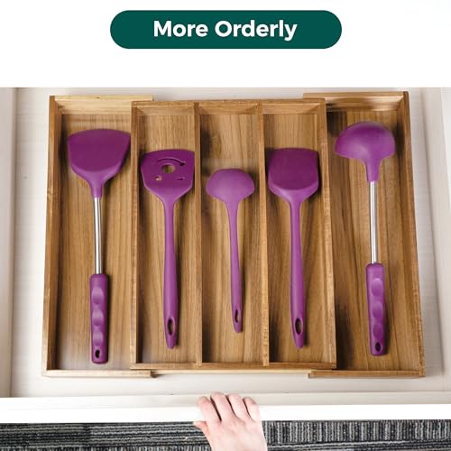 Acacia Kitchen Drawer Organizer Expandable (Acacia / Large)