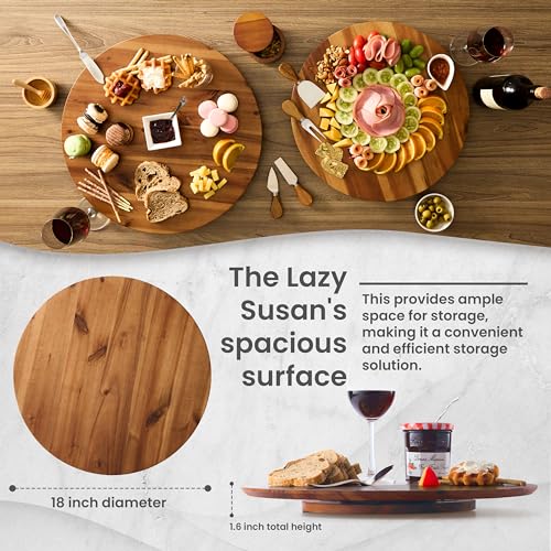 18" Acacia Wood Lazy Susan for Table Top