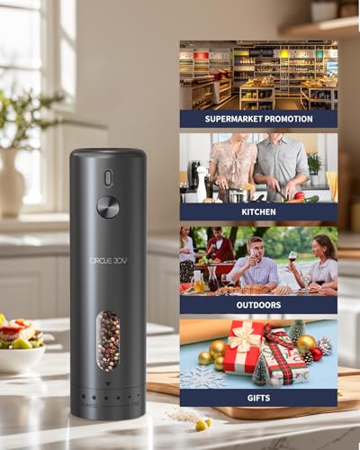 Electric Pepper Grinder Rechargeable (Black - Plus)