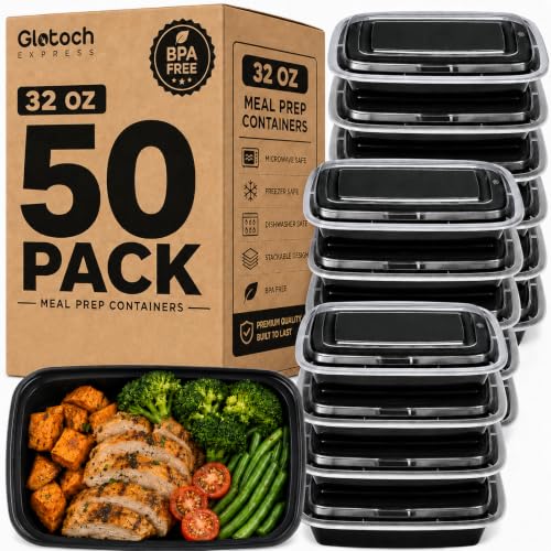 Glotoch Meal Prep Containers 32oz 50 Pack (32oz-50pc)