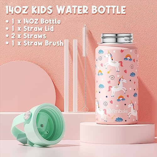 Kids Bento Lunch Box with Toddler Insulated Water Bottle Lunch Bag (A1. Unicorn)