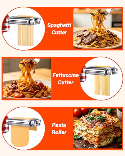 Pasta Maker Attachment for KitchenAid Mixers (Upgraded Version)