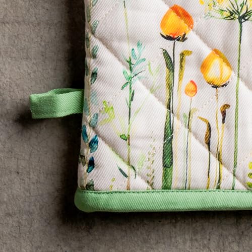 Maison d'Hermine Oven Gloves 100% Cotton Oven Mitt (019 - Botanical Fresh / 7.5" x 13" (Oven Mitt))