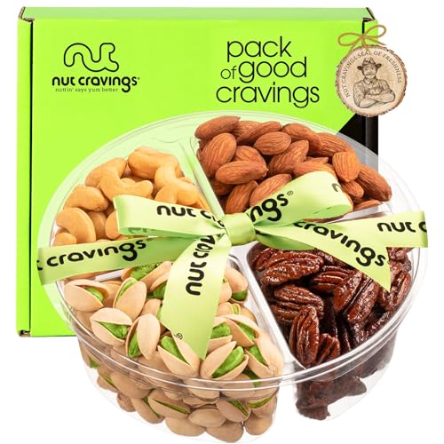 Mixed Nuts Gift Basket + Green Ribbon