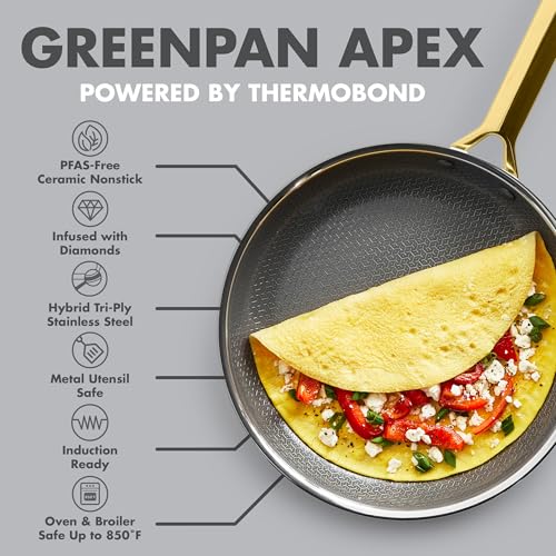 Hybrid APEX 13 Piece Stainless Steel Ceramic Nonstick Cookware Set (Gold)