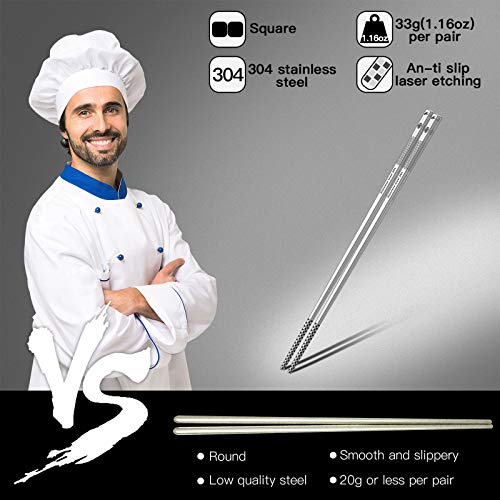 Metal Chopsticks Reusable 18 (Silver)