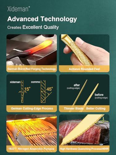 16 Piece Luxury Gold Hammered 18 (Gold)