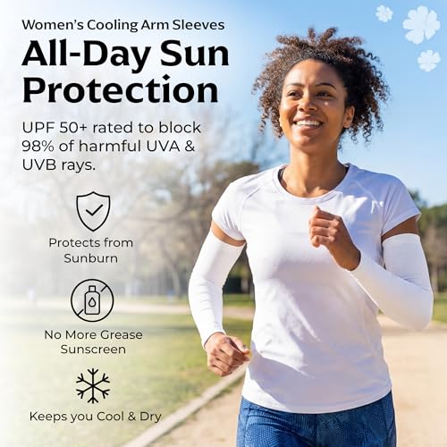 Women’s Cooling Arm Sleeves (1 Pair: White / One Size)