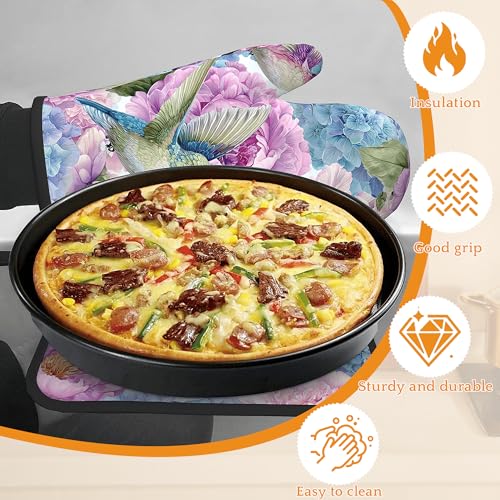Hummingbird Oven Mitts and Pot Holders Set (4 Count)