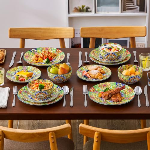 12 Pieces Dinnerware Sets (Service for 4 (12 Pcs) / Bohemian Green)