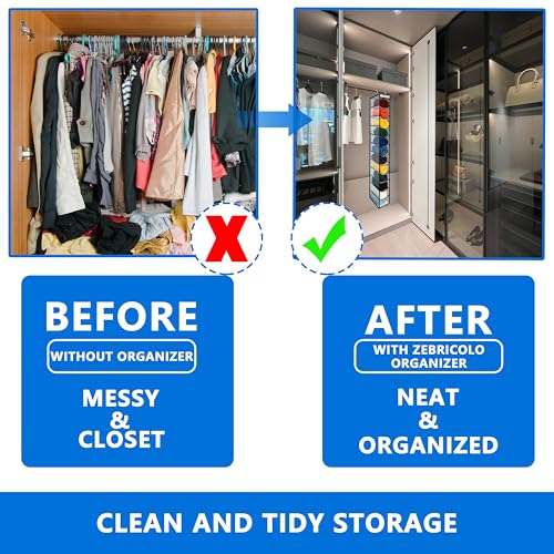 Closet Organization (White/Black / New improved-12 Pocket)