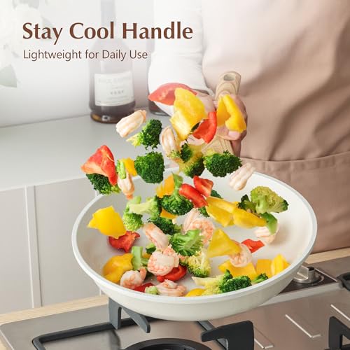 10Inch Nonstick Ceramic Frying Pan with Lid