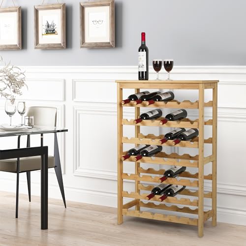 42 Bottles Bamboo Wine Rack (Natural / 7-Tier)