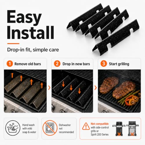Flavorizer Bars for Weber Spirit 300 & GS4 II 300 Grill Parts (15.3"×2.6"×2.5" - 67046 Spirit 300)