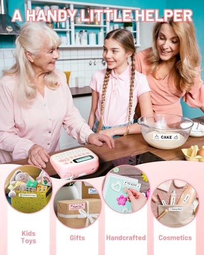 D210S Pink Label Maker Machine with (Pink)