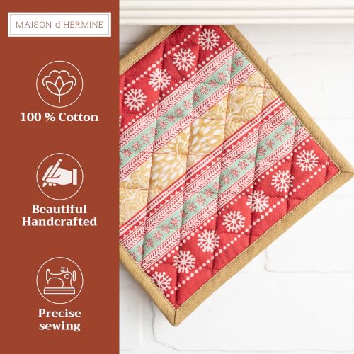 Pot Holders 100% Cotton Potholders (067 - Sofia / 8" x 8" (Pot Holder Pack of 1))