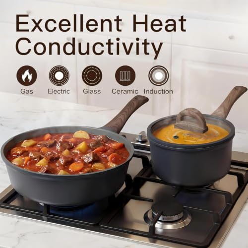 22 Piece Ceramic Cookware Set with Utensils (Gray)