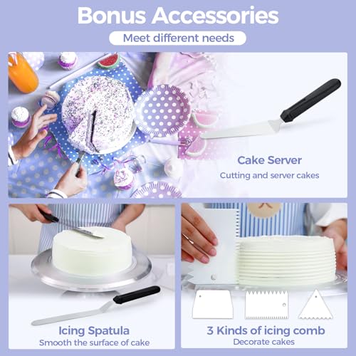 Cake Turntable (Silver / Set 12 inch)