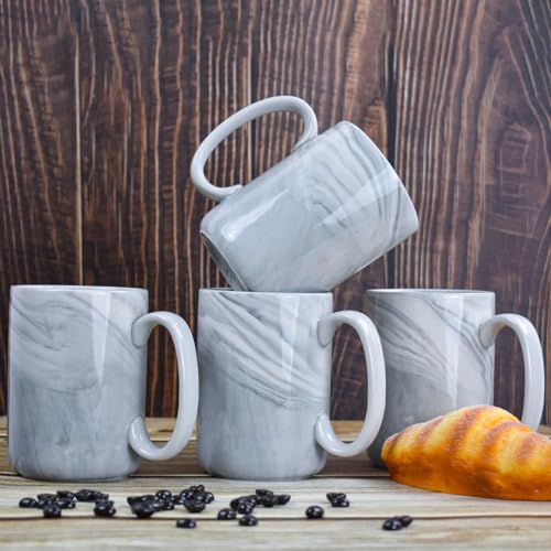 Coffee Mugs Set of 4 (Gray Marble)